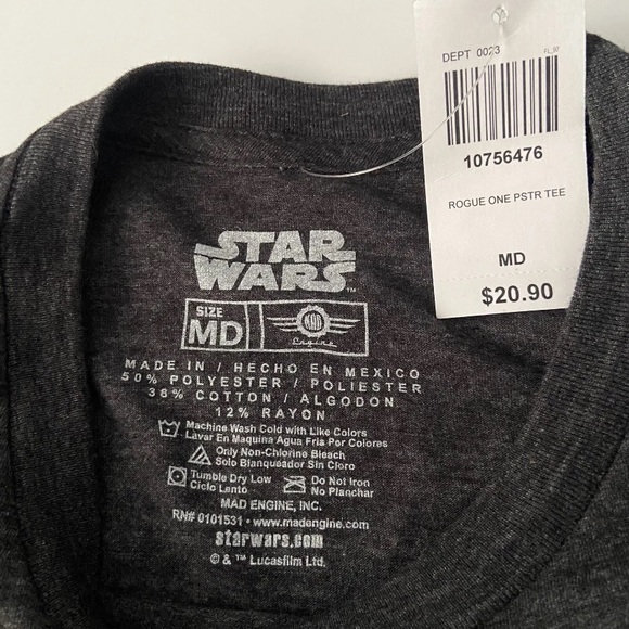Star Wars MAD ENGINE Men’s gray T- shirt Size M - Picture 3 of 7
